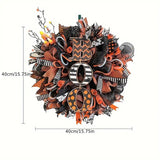 NNETM Halloween Mesh Wreath with Boo Design