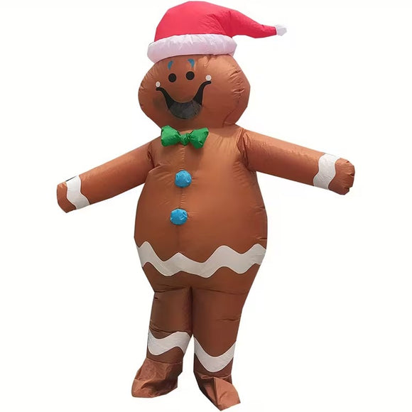 NNETM Adult Gingerbread Inflatable Costume with Accessories