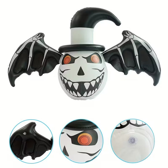 NNETM Halloween Inflatable Skull Bat with Hat