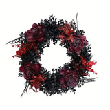 NNETM Halloween Black Red Wreath