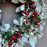 NNETM Blue-Gray Eucalyptus Wreath with Pine Cones