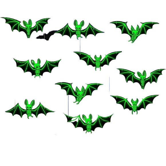 NNETM Halloween Luminous Bat Hanging Decoration Set (24pcs)