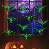 NNETM Halloween Luminous Bat Hanging Decoration Set (24pcs)