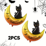 NNETM Black Cat Moon Balloons Halloween Party Set (2pcs)