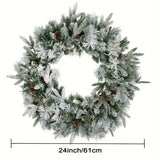 NNETM Christmas Wreath with Snowy Pine Cones