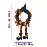 NNETM Halloween Wreath Door Hanging Pumpkin Skull Garland
