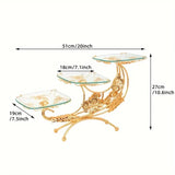 NNETM Golden Moon Metal Glass Tray Centerpiece