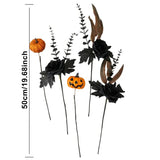 NNETM Halloween Pumpkin Feather Picks Decoration (5pcs)