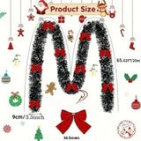 NNETM Artificial Christmas Tinsel Garland with Bows