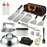 NNETM Flat Top Grill Accessories Stainless Steel Set (18pcs)