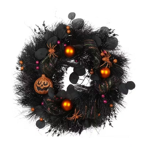 NNETM Halloween Wreath with Jack-O-Lanterns and Bats