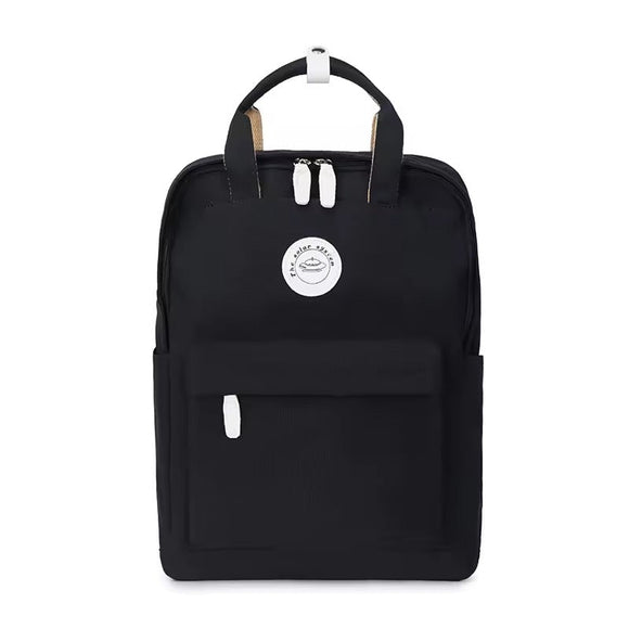 NNEOBA School Nylon Backpack for Teens and Women (Black)