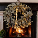 NNETM Rustic Farmhouse Sheep Ear Wreath with Pinecones