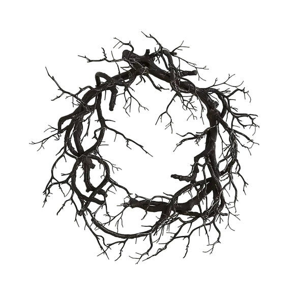 NNETM Halloween Wreath with Pre-Lit Black Art Deco