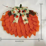 NNETM Halloween Pumpkin Wreath Door Decoration