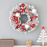 NNETM Classic Flocked Christmas Wreath Door & Wall Decor
