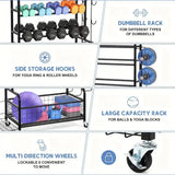 NNETM Double-Layer Iron Storage Rack for Sports Equipment