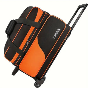 NNETM Bowling Ball Carrier 2-Ball with Divider & Cup Holder