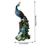 NNETM Solar Peacock Resin Statue Light for Garden Decor