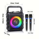 NNETM 20W Portable Karaoke Speaker with Dual Wireless Mics