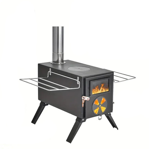NNETM Portable Foldable Wood Stove with 7 Chimneys