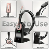NNETM Wireless Headset with Mic and Charging Dock