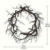 NNETM Halloween Wreath with Pre-Lit Black Art Deco