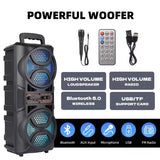 NNETM 3000W Portable Wireless Speaker with Dual Subwoofers