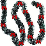 NNETM Artificial Christmas Tinsel Garland with Bows