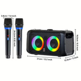 NNETM Portable Karaoke Speaker with 2 Wireless Microphones