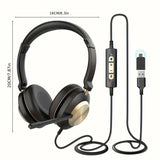 NNETM USB Wired Headset with Noise-Canceling Mic
