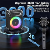 NNETM Portable Speaker with 2 Wireless Microphones
