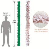 NNETM Christmas Pink Snowflake Pine Wreath