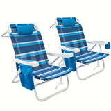 NNETM Foldable Beach Lounge Chairs with Backrest (2pcs)