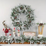 NNETM Christmas Wreath with Snowy Pine Cones