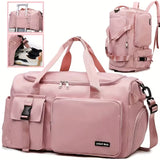 NNETM Pink Nylon Duffel Bag for Travel and Gym