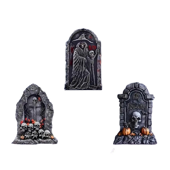 NNETM Halloween Tombstone Yard Set 6pcs with 12 Stakes