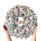 NNETM Pink & Gold Christmas Wreath for Door