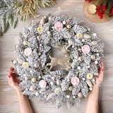 NNETM Pink & Gold Christmas Wreath for Door