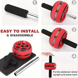 NNETM Wide Grip Ab Roller Wheel with Knee Pad