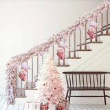 NNETM Christmas Pink Snowflake Pine Wreath