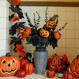 NNETM Halloween Pumpkin Feather Picks Decoration (5pcs)