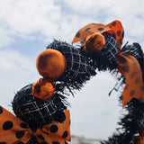 NNETM Halloween Wreath Door Hanging Pumpkin Skull Garland