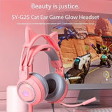 NNETM Cat Ear Gaming Headphones with RGB Lights