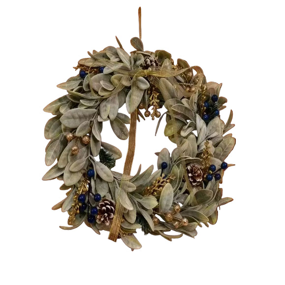 NNETM Rustic Farmhouse Sheep Ear Wreath with Pinecones