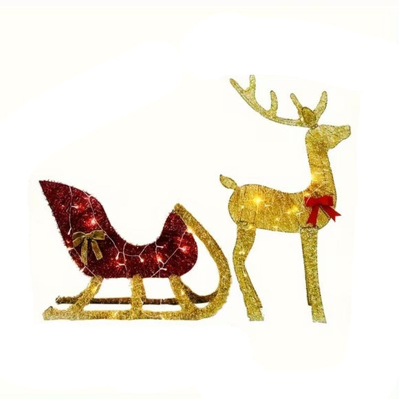 NNETM Lighted Christmas Reindeer Yard Decoration