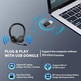 NNETM AI Noise Cancelling Wireless Headset with Mic