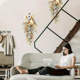 NNETM Christmas Teardrop Wreath with Spheres and Pinecones