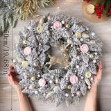 NNETM Pink & Gold Christmas Wreath for Door
