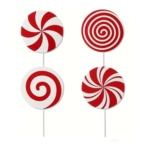 NNETM Candy Cane Swirls Christmas Tree Topper & Ornament Set